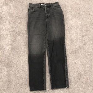 PacSun High Rise Straight Jeans // Washed Black, Size: 25